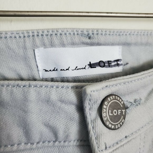 Loft Jeans 32 Curvy Gray Skinny Crop Dip Dye Casual Summer Stretchy Midsize - Picture 5 of 9